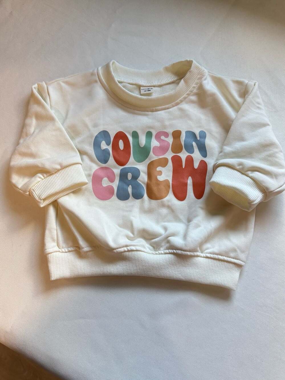 Retro Cousin Crew Sweatshirt Groovy Graphic Toddler Baby Neutral 12-18M